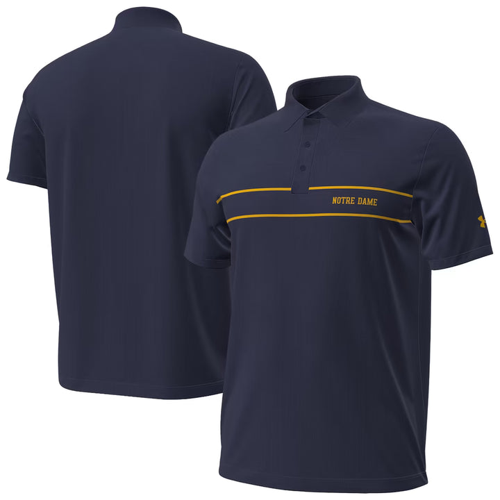 Notre Dame Fighting Irish Polo – NCAA Under Armour 2026 Sideline Playoff Chest Stripe – 3 Colours (USA Sourced)