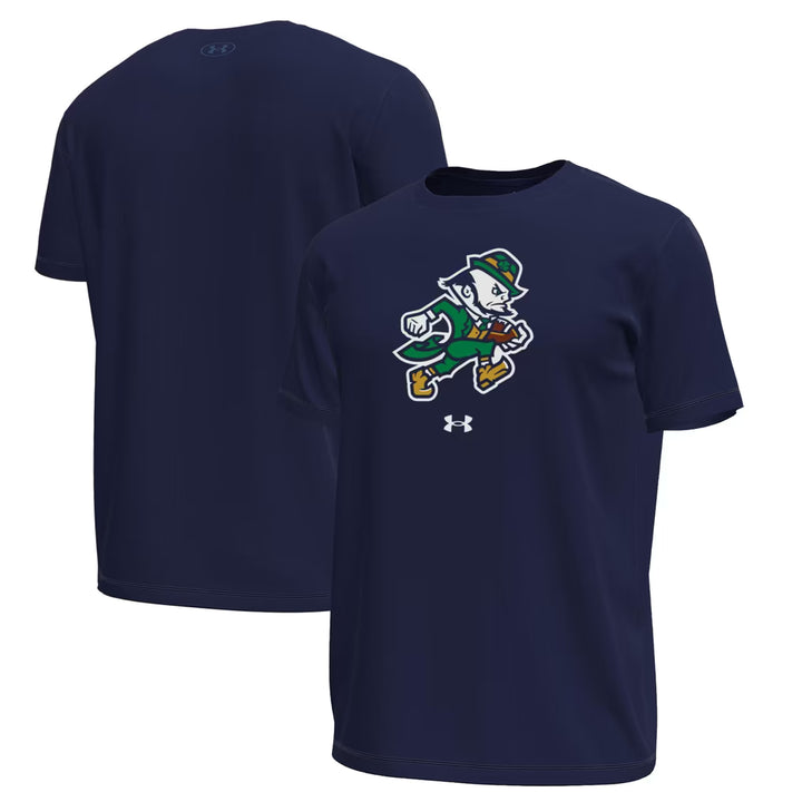 Notre Dame Fighting Irish T-Shirt – NCAA Under Armour Sporting Leprechaun Tech Stretch – 3 Colours (USA Sourced)