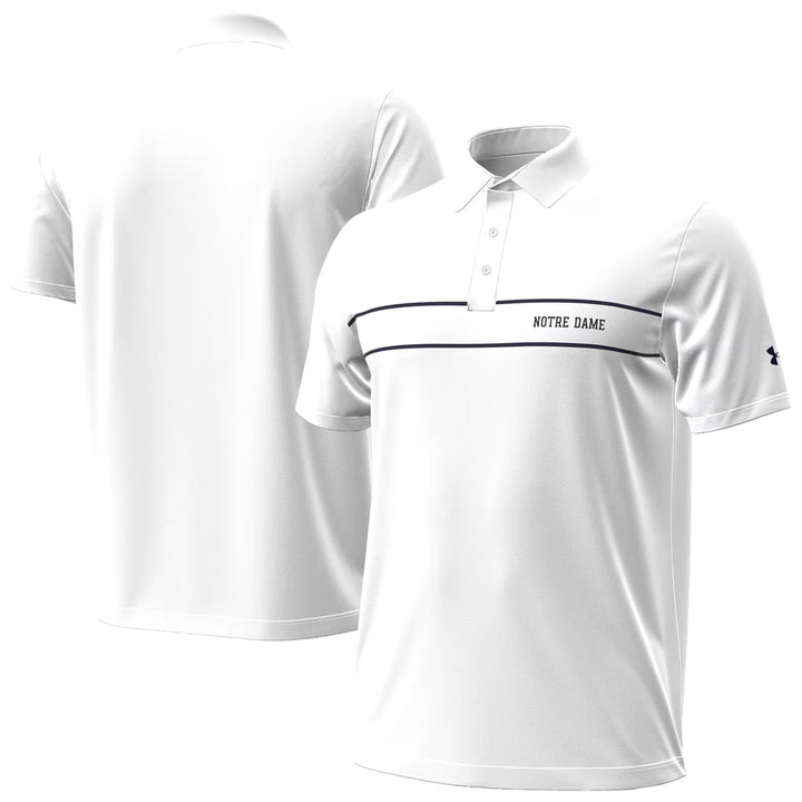 Notre Dame Fighting Irish Polo – NCAA Under Armour 2026 Sideline Playoff Chest Stripe – 3 Colours (USA Sourced)
