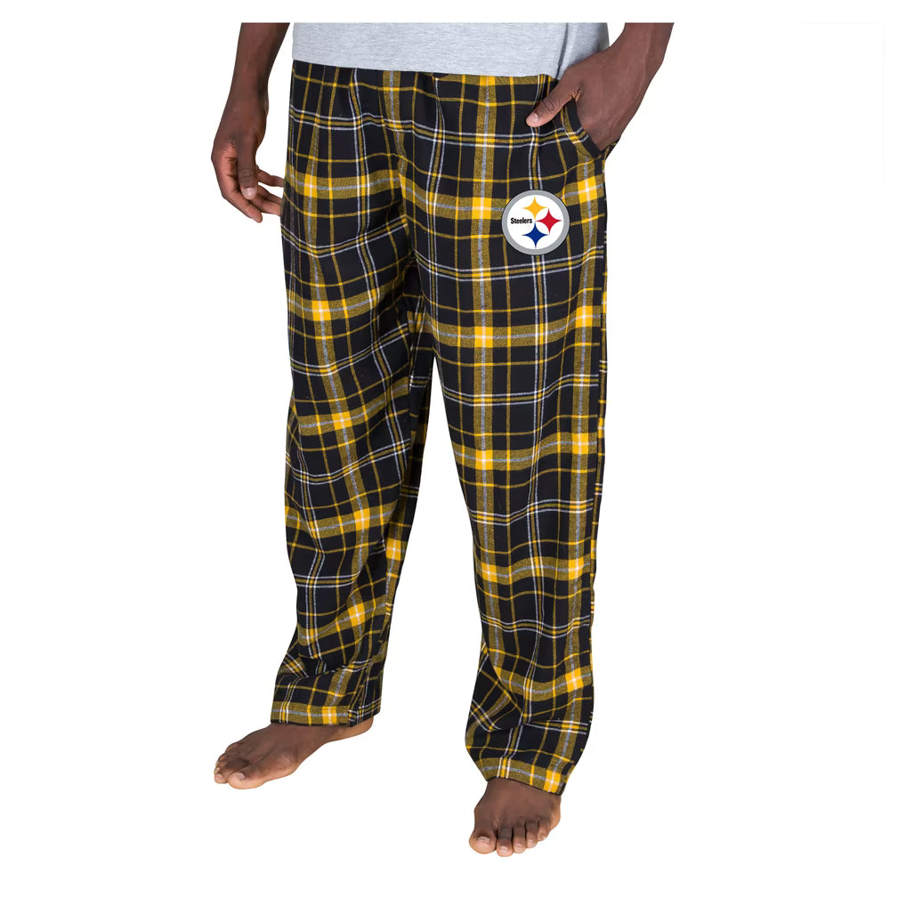 Pittsburgh Steelers Flannel Pants – NFL Concepts Sport Ultimate Plaid – Black (USA Sourced)
