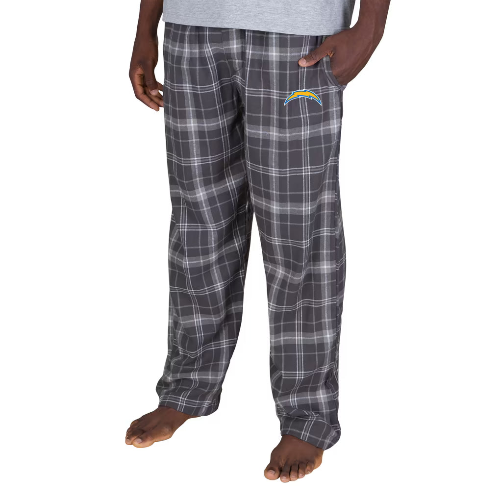 Los Angeles Chargers Flannel Pants – Concepts Sport Ultimate Plaid – Charcoal (USA Sourced)