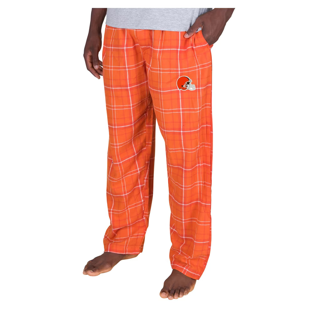 Cleveland Browns Flannel Pants – NFL Concepts Sport Ultimate Plaid – Orange (USA Sourced)