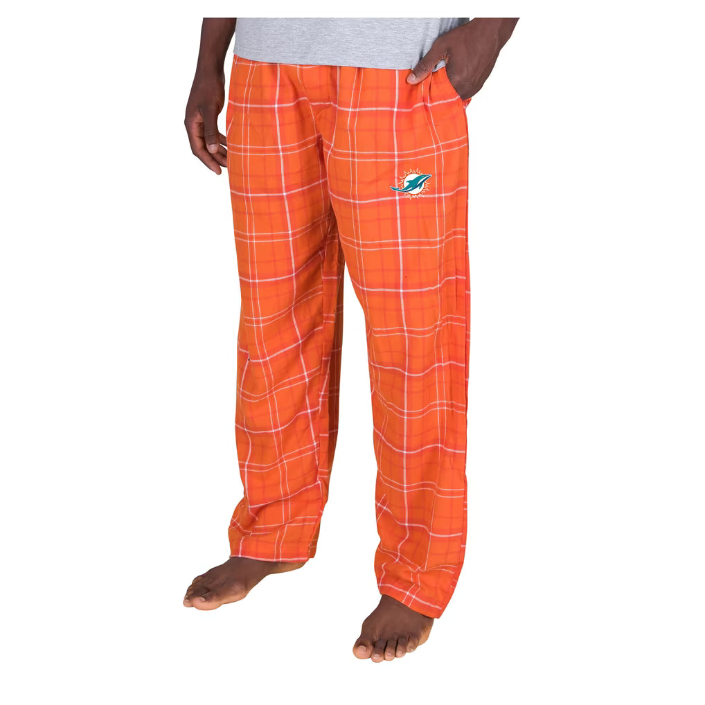 Miami Dolphins Flannel Pants – NFL Concepts Sport Ultimate Plaid – Orange (USA Sourced)