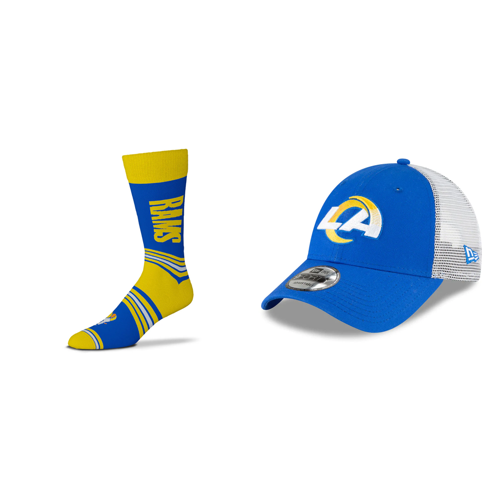 Los Angeles Rams NFL Socks + Trucker Cap Bundle – (UK Stock) - UKASSNI