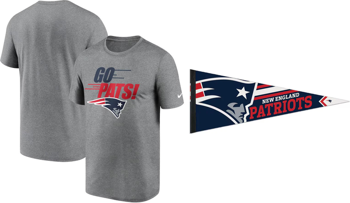 New England Patriots NFL Tee + FREE Premium Pennant (UK Stock)