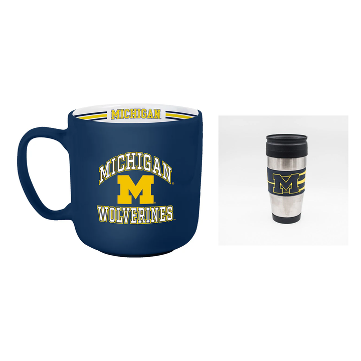 Michigan Wolverines NCAA Mug &amp; Travel Mug Bundle – (UK Stock) - UKASSNI