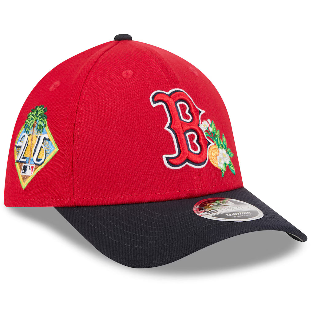 Boston Red Sox MLB New Era 2026 Spring Training M-Crown 39THIRTY Flex Hat – Red/Navy (USA Stock) - UKASSNI