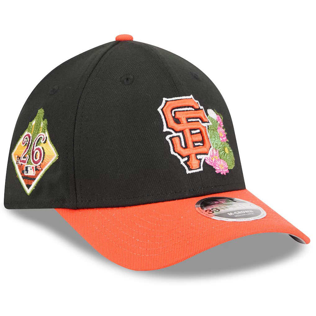 San Francisco Giants MLB New Era 2026 Spring Training M-Crown 39THIRTY Flex Hat – Black/Orange (USA Stock) - UKASSNI