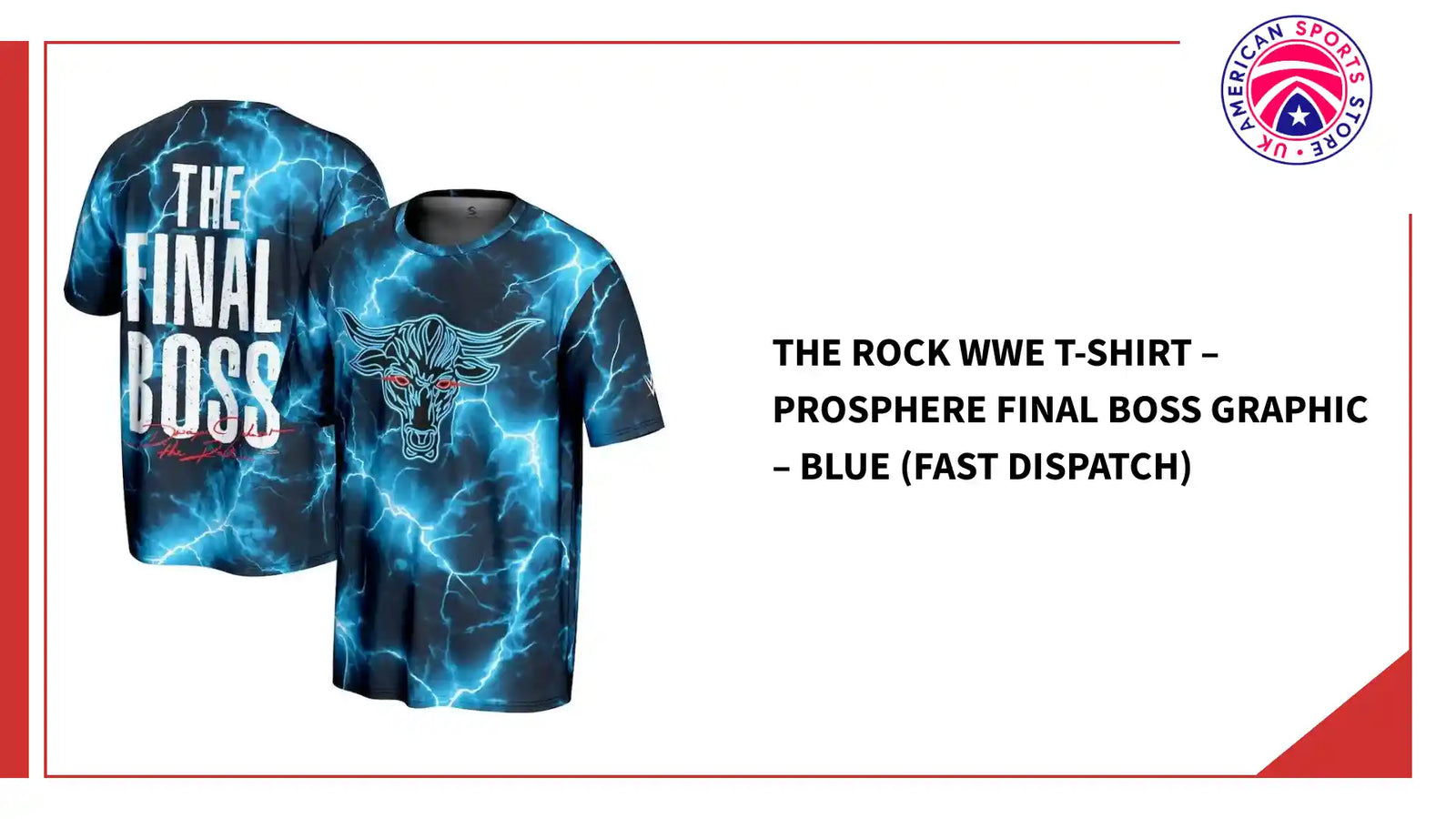 The Rock WWE T-Shirt &ndash; ProSphere Final Boss Graphic &ndash; Blue (Fast Dispatch) by@Outfy
