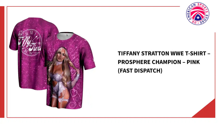 Tiffany Stratton WWE T-Shirt &amp;ndash; ProSphere Champion &amp;ndash; Pink (Fast Dispatch) by@Outfy