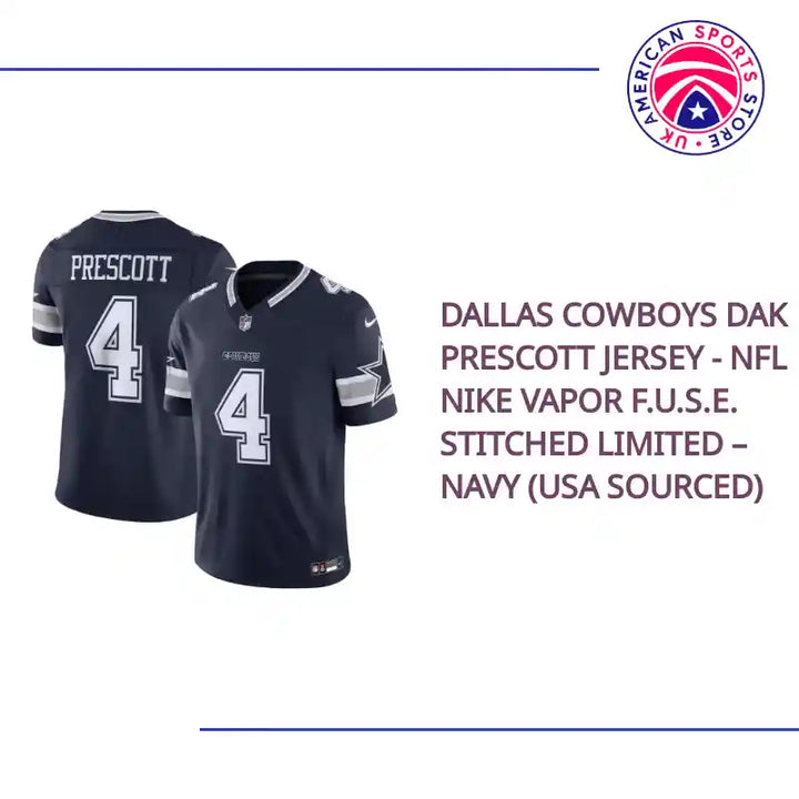Dallas Cowboys Dak Prescott Jersey - NFL Nike Vapor F.U.S.E. Stitched Limited &amp;ndash; Navy (USA Sourced) by@Outfy