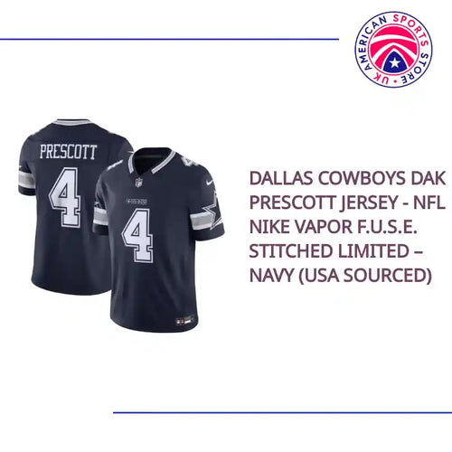 Dallas Cowboys Dak Prescott Jersey - NFL Nike Vapor F.U.S.E. Stitched Limited &ndash; Navy (USA Sourced) by@Outfy