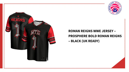 Roman Reigns WWE Jersey &ndash; ProSphere Bold Roman Reigns &ndash; Black (UK Ready) by@Outfy