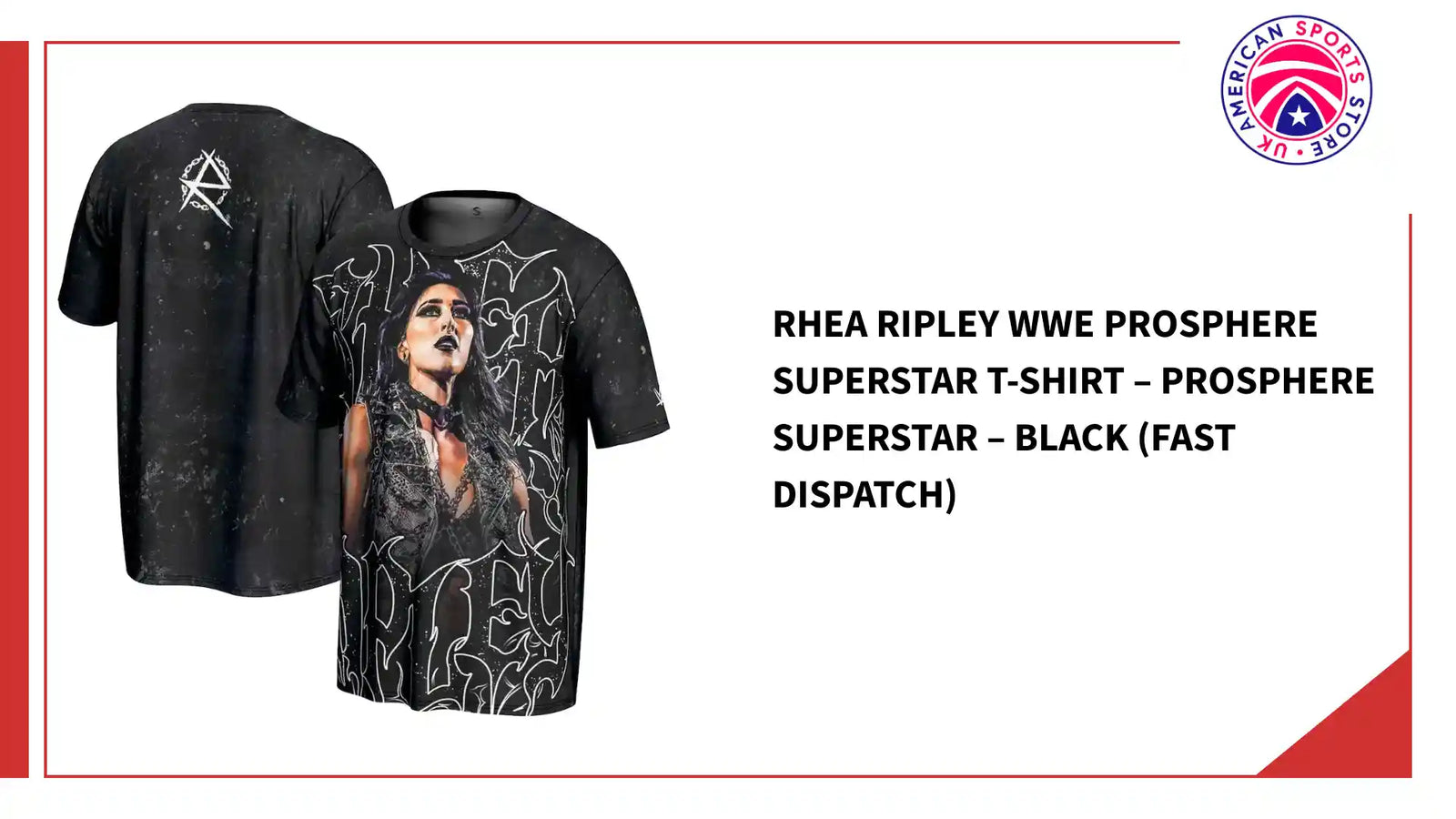 Rhea Ripley WWE ProSphere Superstar T-Shirt &ndash; ProSphere Superstar &ndash; Black (Fast Dispatch) by@Outfy