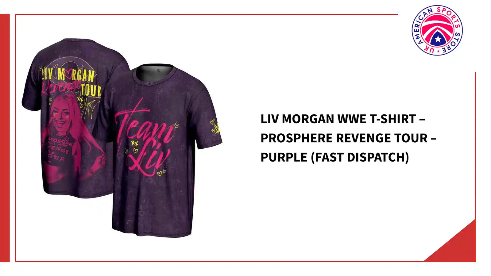 Liv Morgan WWE T-Shirt &ndash; ProSphere Revenge Tour &ndash; Purple (Fast Dispatch) by@Outfy