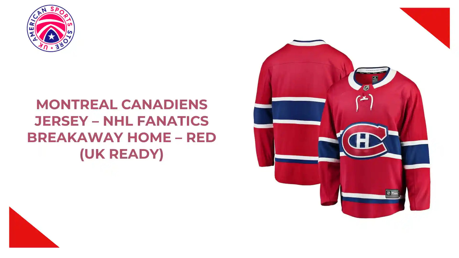 Montreal Canadiens Jersey &ndash; NHL Fanatics Breakaway Home &ndash; Red (UK Ready) by@Outfy