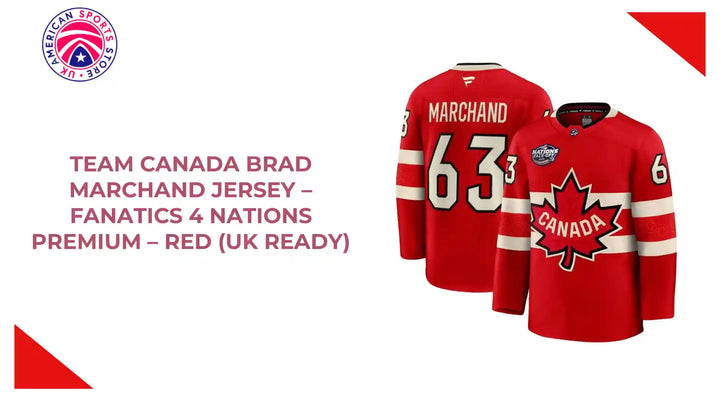 Team Canada Brad Marchand Jersey &amp;ndash; Fanatics 4 Nations Premium &amp;ndash; Red (UK Ready) by@Outfy