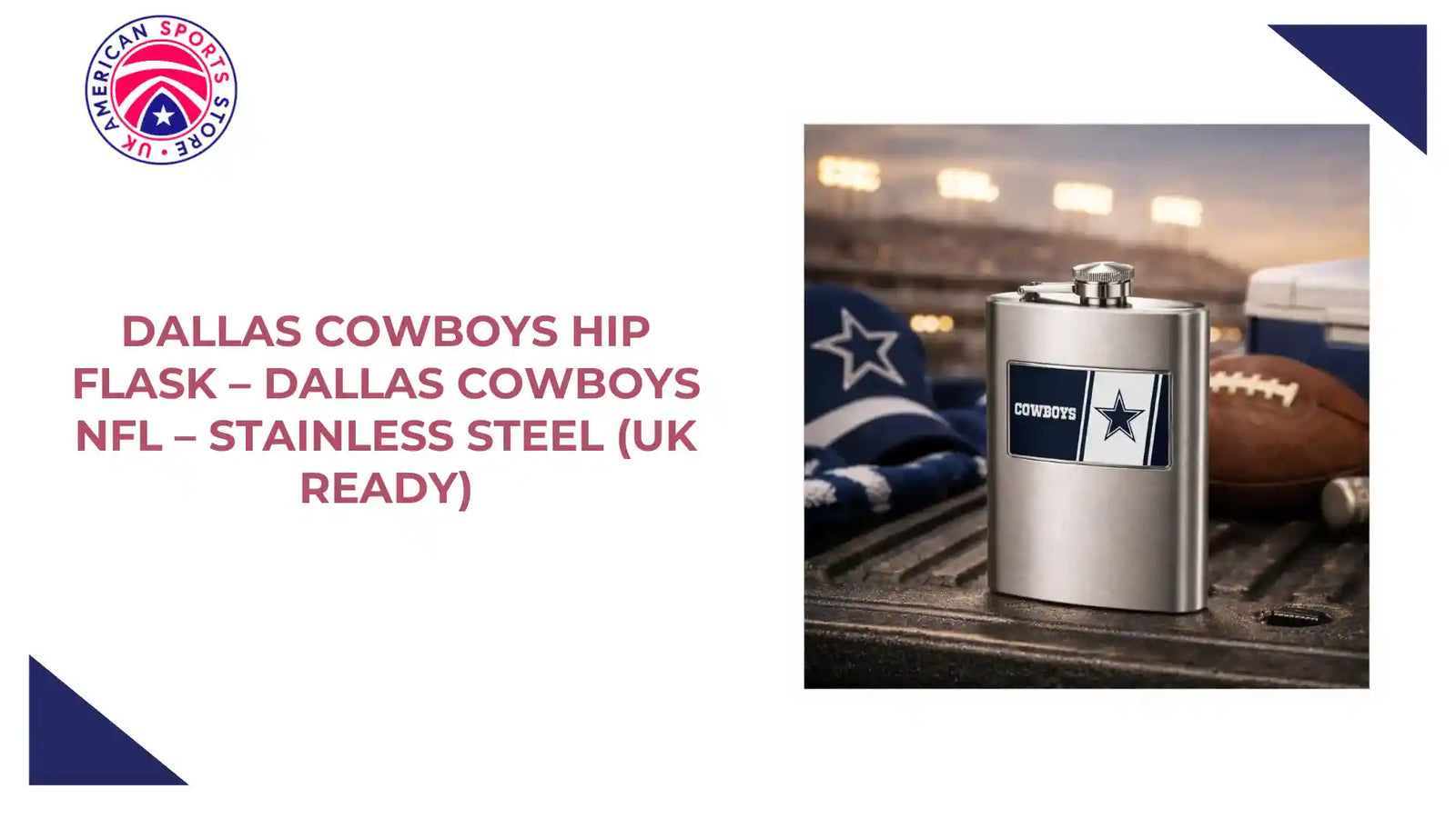 Dallas Cowboys Hip Flask &ndash; Dallas Cowboys NFL &ndash; Stainless Steel (UK Ready) by@Outfy
