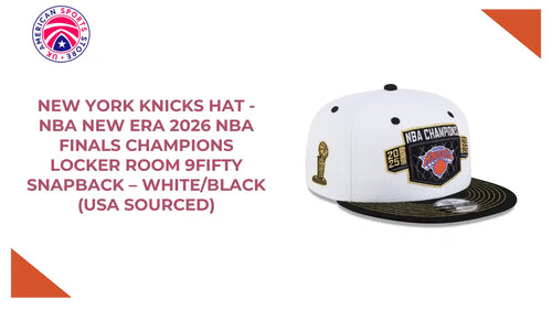 New York Knicks Hat - NBA New Era 2026 NBA Finals Champions Locker Room 9FIFTY Snapback &ndash; White/Black (USA Sourced) by@Outfy
