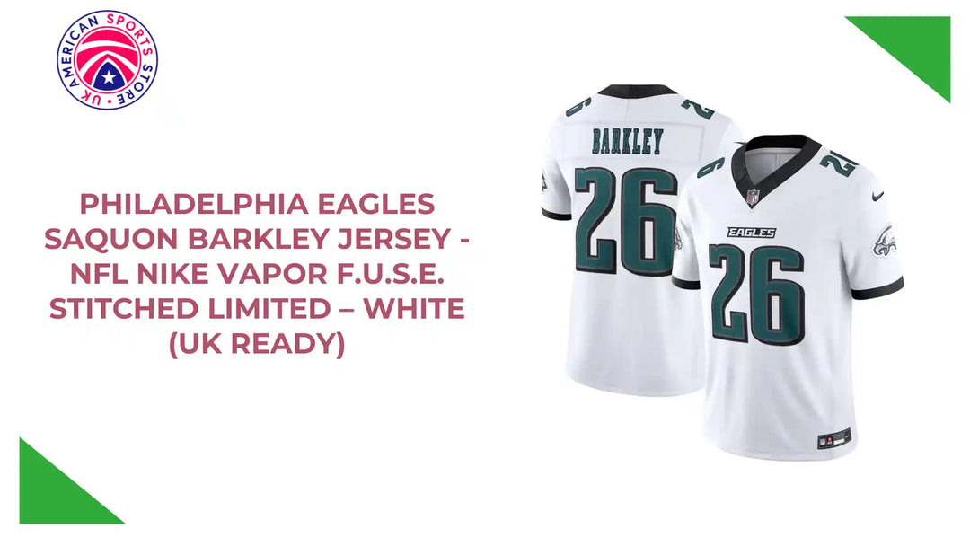 Philadelphia Eagles Saquon Barkley Jersey - NFL Nike Vapor F.U.S.E. Stitched Limited &amp;ndash; White (UK Ready) by@Outfy