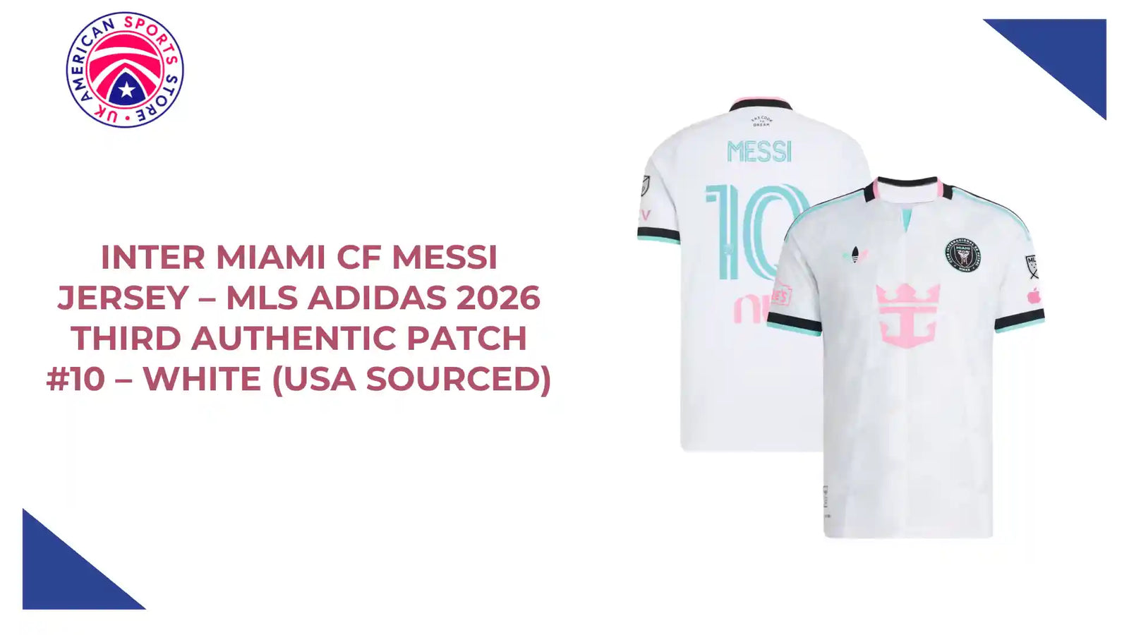 Inter Miami CF Messi Jersey &ndash; MLS adidas 2026 Third Authentic Patch #10 &ndash; White (USA Sourced) by@Outfy