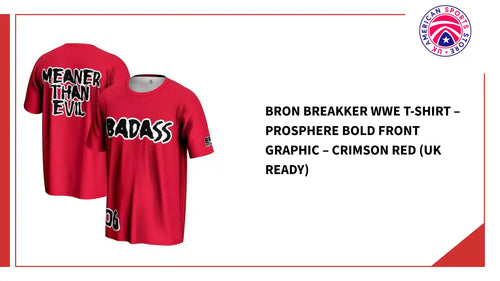 Bron Breakker WWE T-Shirt &ndash; ProSphere Bold Front Graphic &ndash; Crimson Red (UK Ready) by@Outfy