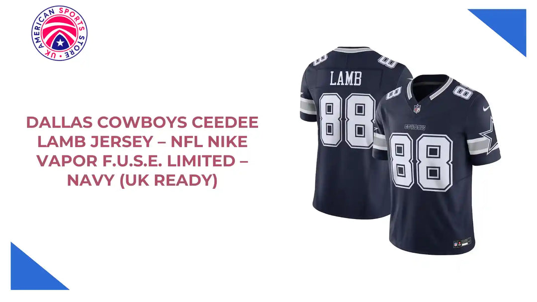 Dallas Cowboys CeeDee Lamb Jersey &amp;ndash; NFL Nike Vapor F.U.S.E. Limited &amp;ndash; Navy (UK Ready) by@Outfy