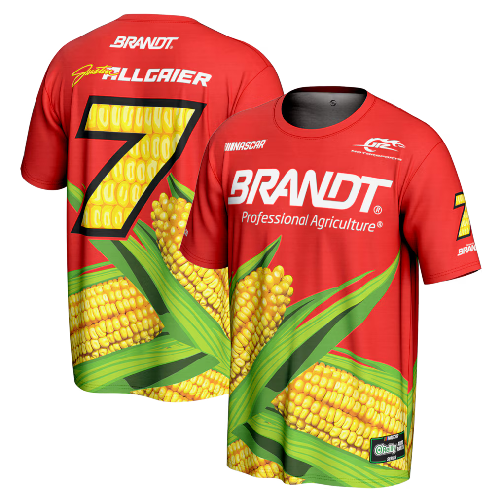 Justin Allgaier Nascar ProSphere T-Shirt - Red/Yellow (USA Stock) - UKASSNI