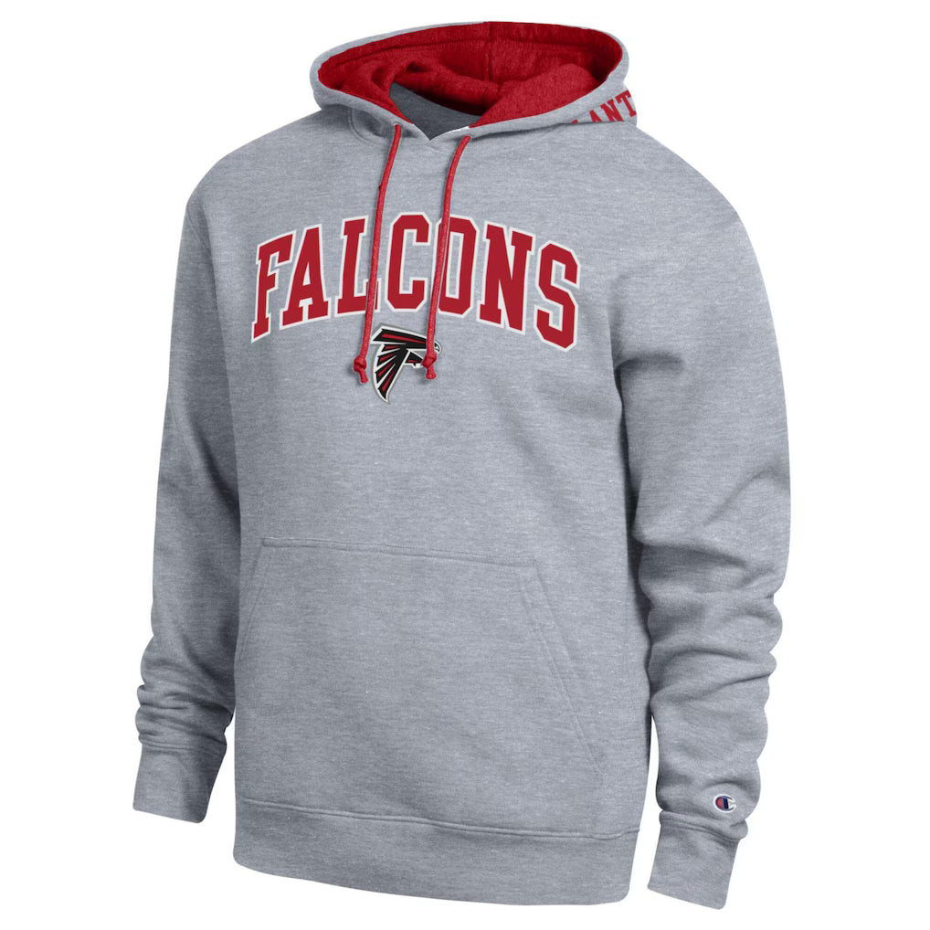 Atlanta Falcons Hoodie – NFL Champion Contrast – Heather Gray/Red (USA Sourced)