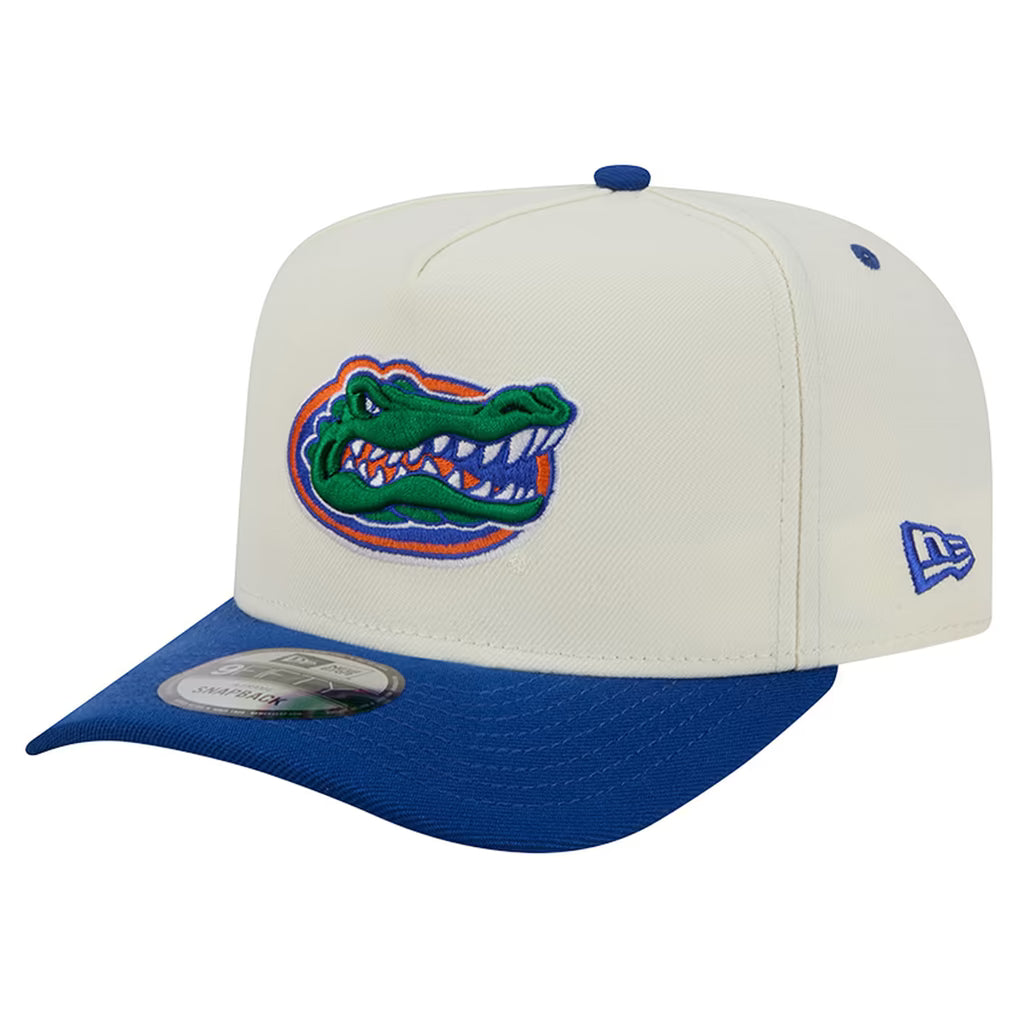 Florida Gators Hat – NCAA New Era 9FIFTY A-Frame Snapback – White/Royal (USA Sourced)