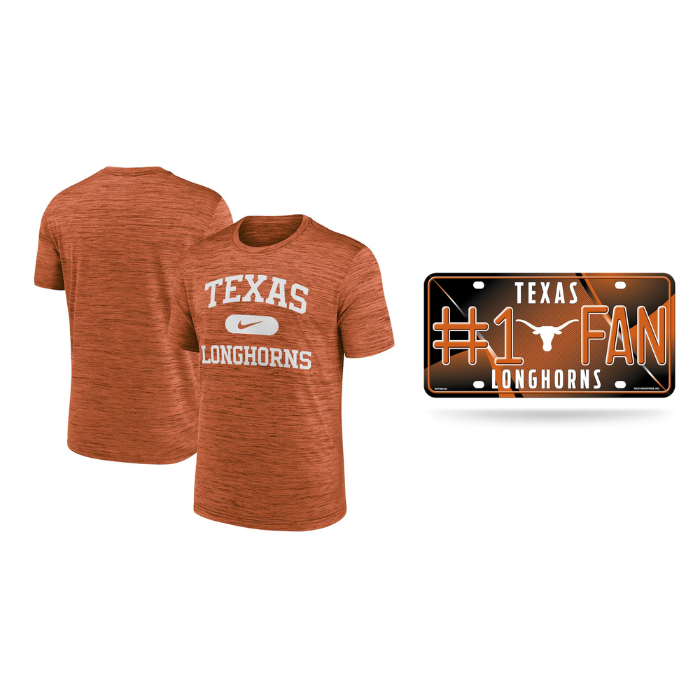 Texas Longhorns NCAA Nike T-Shirt & #1 Fan Plate Bundle – Large (UK Stock) - UKASSNI