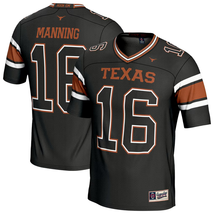 Texas Longhorns Arch Manning Jersey – NCAA GameDay Greats Fashion – 3 Colours (USA Sourced)