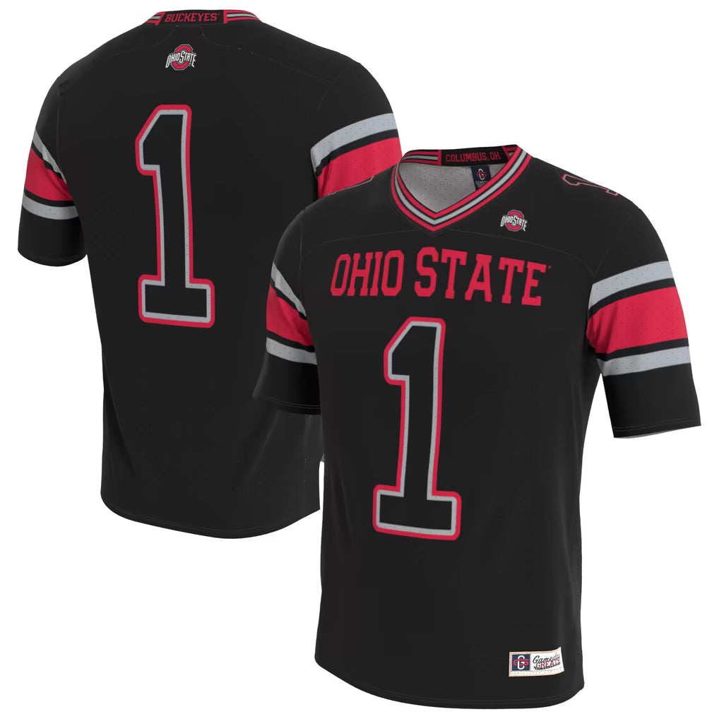 Ohio State Buckeyes Football Jersey – NCAA GameDay Greats Blackout Fashion – Black (USA Sourced)