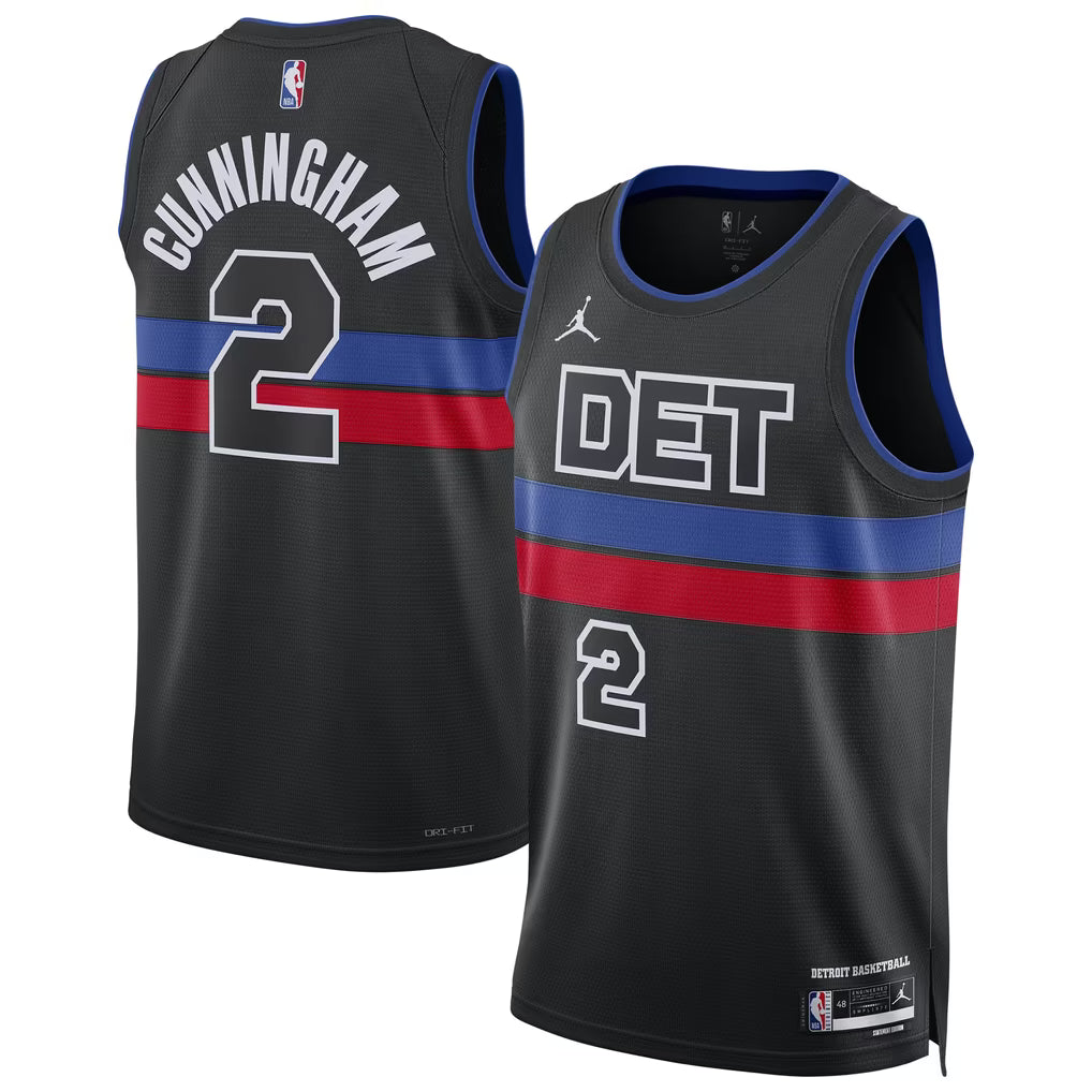 Detroit Pistons Cade Cunningham Jersey – NBA Jordan Brand Statement Edition Swingman – Black (USA Sourced)
