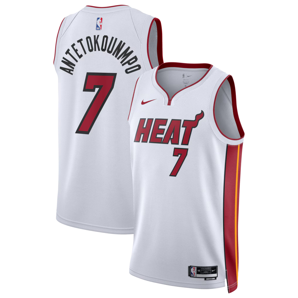 Miami Heat Giannis Antetokounmpo Jersey – NBA Nike Association Edition Swingman – White (USA Sourced)