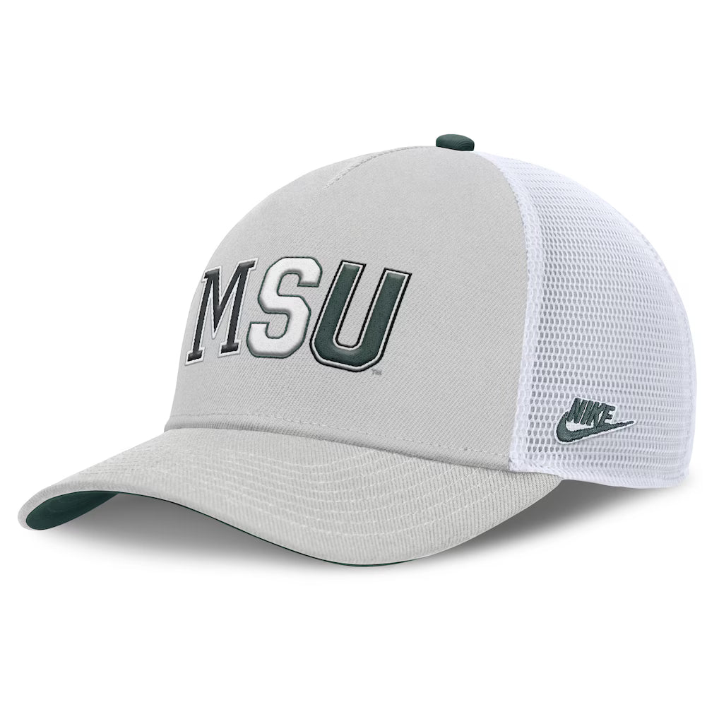 Michigan State Spartans NCAA Nike Unisex 2026 Basketball Refresh 5-Panel Rise Trucker Hat – Gray – One Size (USA Stock) - UKASSNI