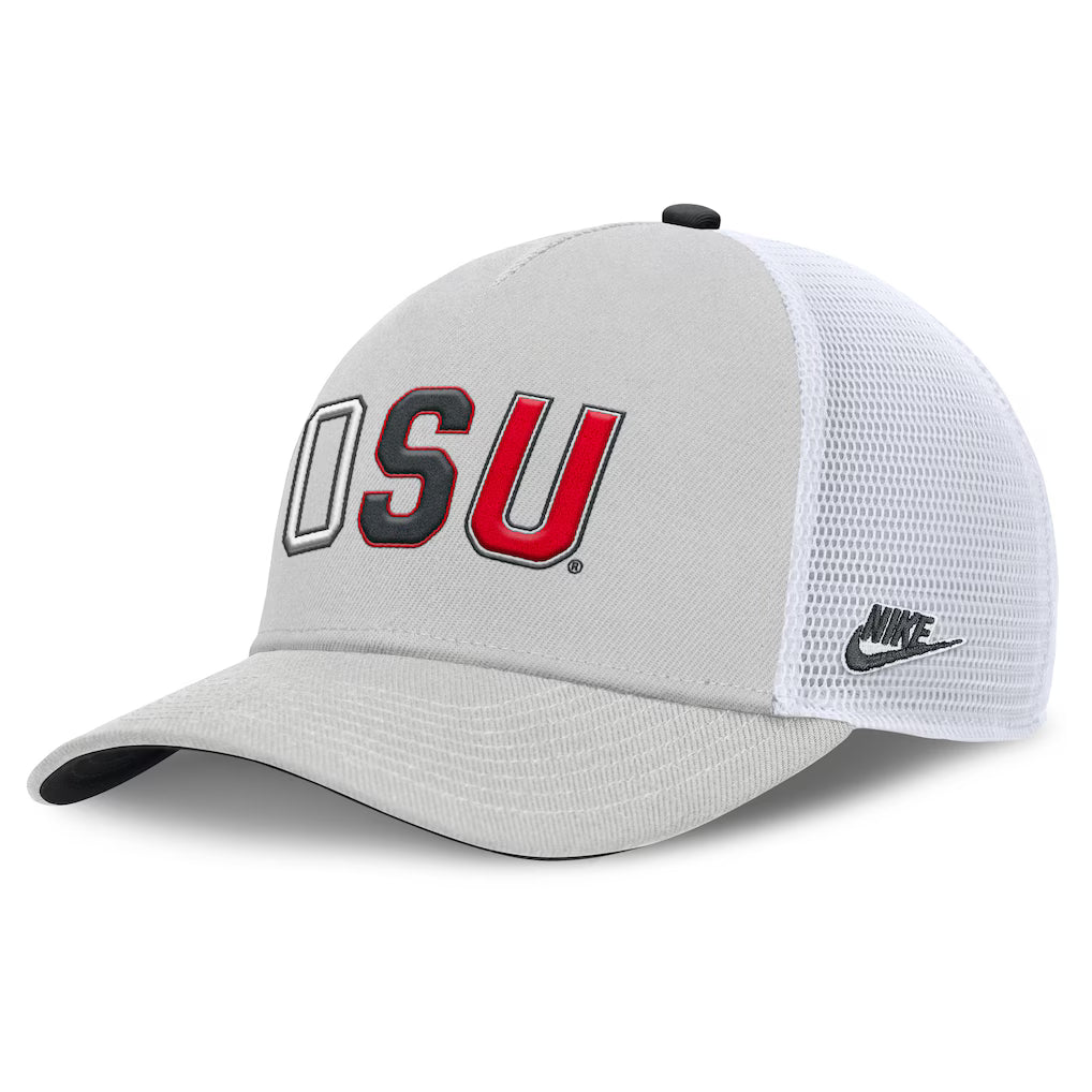 Ohio State Buckeyes NCAA Nike Unisex 2026 Basketball Refresh 5-Panel Rise Trucker Hat – Gray – One Size (USA Stock) - UKASSNI