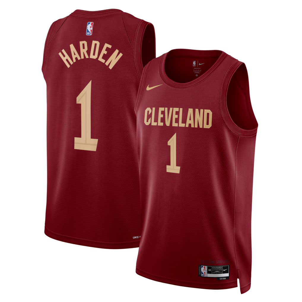 Cleveland Cavaliers James Harden Jersey – NBA Nike Icon Edition Swingman – Wine (USA Sourced)