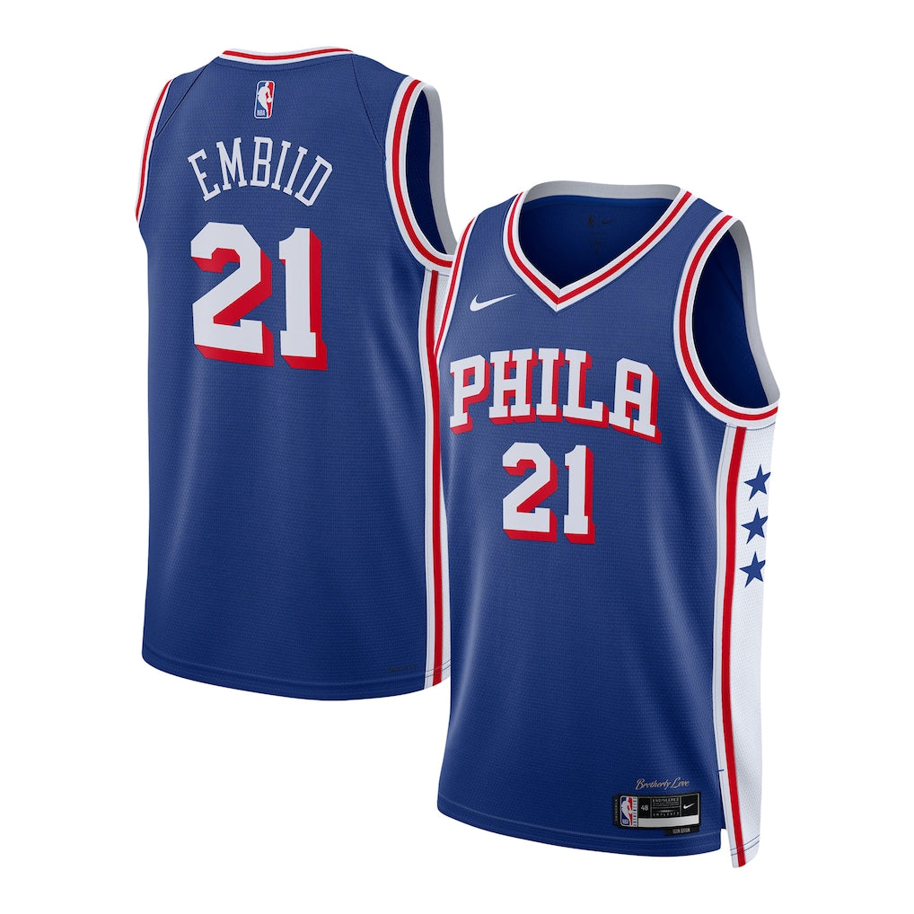 Philadelphia 76ers NBA Joel Embiid Nike Swingman Jersey – Royal (USA Stock) - UKASSNI