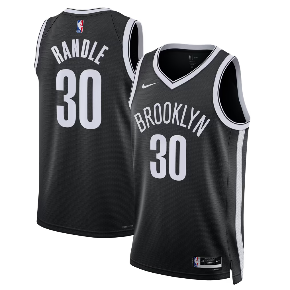 Brooklyn Nets Julius Randle Jersey – NBA Nike Icon Edition Swingman – Black (USA Sourced)