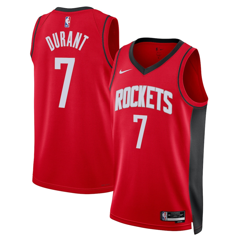 Houston Rockets NBA Kevin Durant Nike Unisex Swingman Jersey – Icon Edition – Red (USA Stock) - UKASSNI