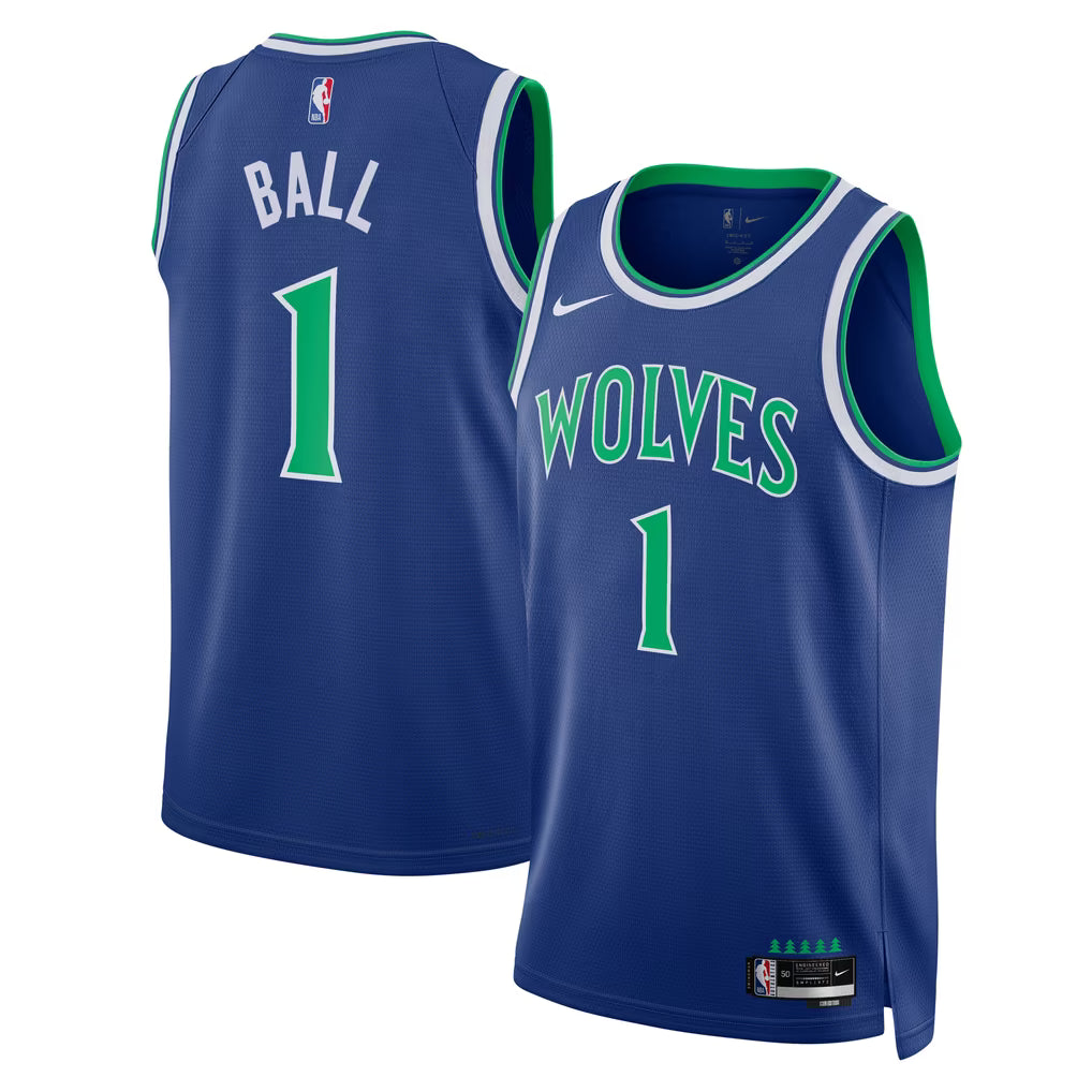 Minnesota Timberwolves LaMelo Ball Jersey – NBA Nike Icon Edition Swingman – Blue (USA Sourced)