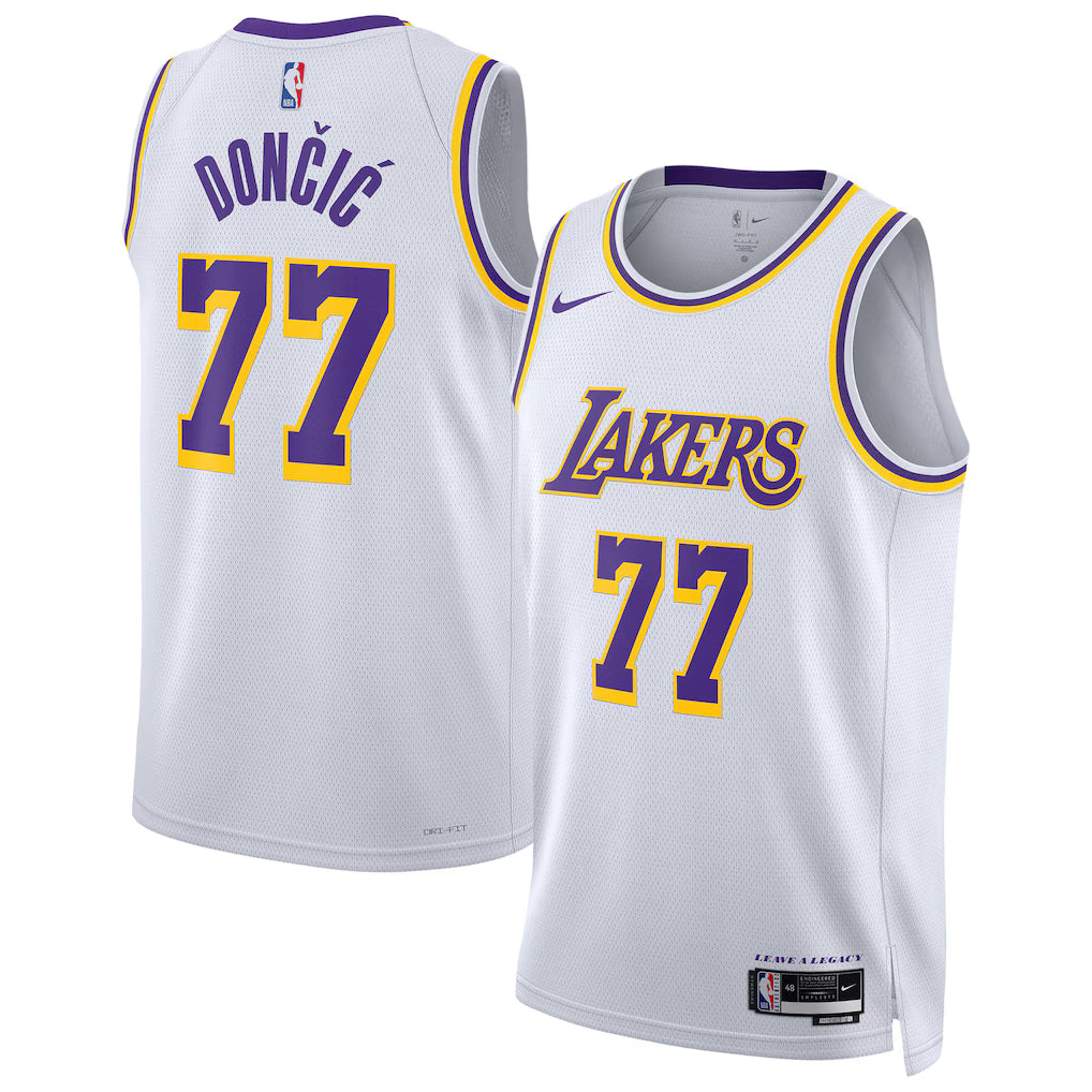 Los Angeles Lakers NBA Luka Dončić Nike Unisex Swingman Jersey – Association Edition – White (USA Stock) - UKASSNI