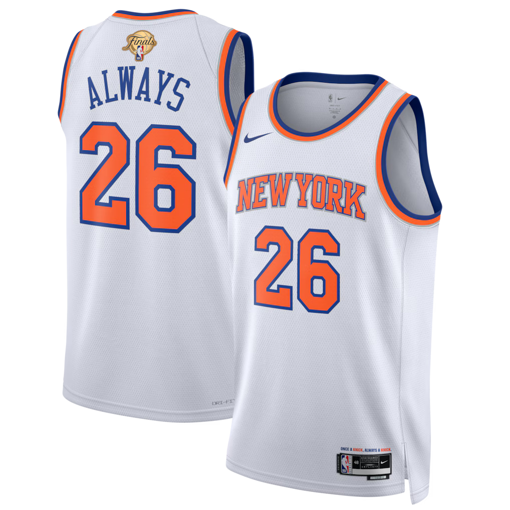 New York Knicks Nike 2026 NBA Finals Champions Always 26 Swingman Jersey - White (USA Sourced)