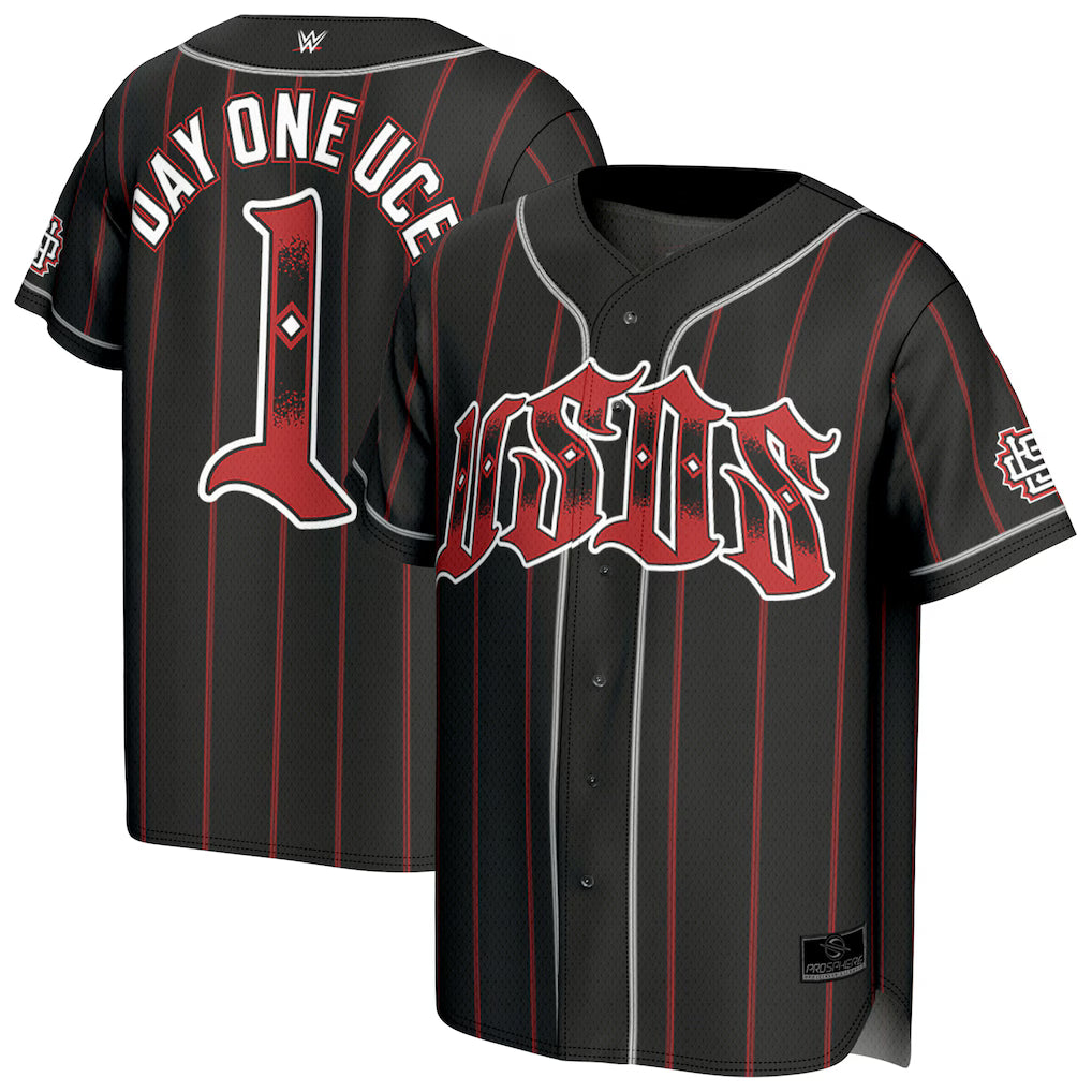 The Usos WWE ProSphere Unisex Tag Team Champions Fashion Baseball Jersey - Black (USA Stock) - UKASSNI