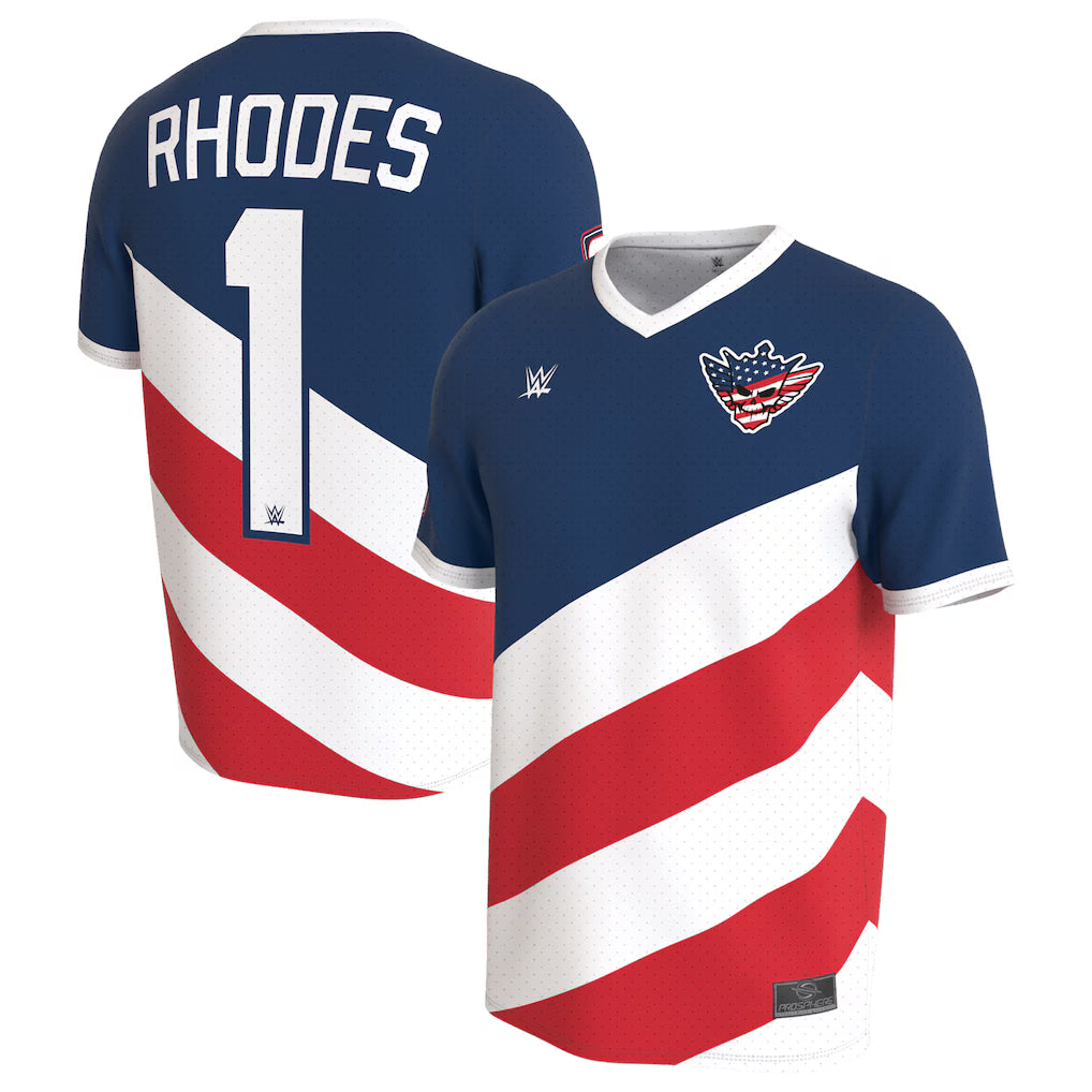 Cody Rhodes ProSphere Jersey - WWE Unisex Soccer Jersey – Blue (USA Sourced)