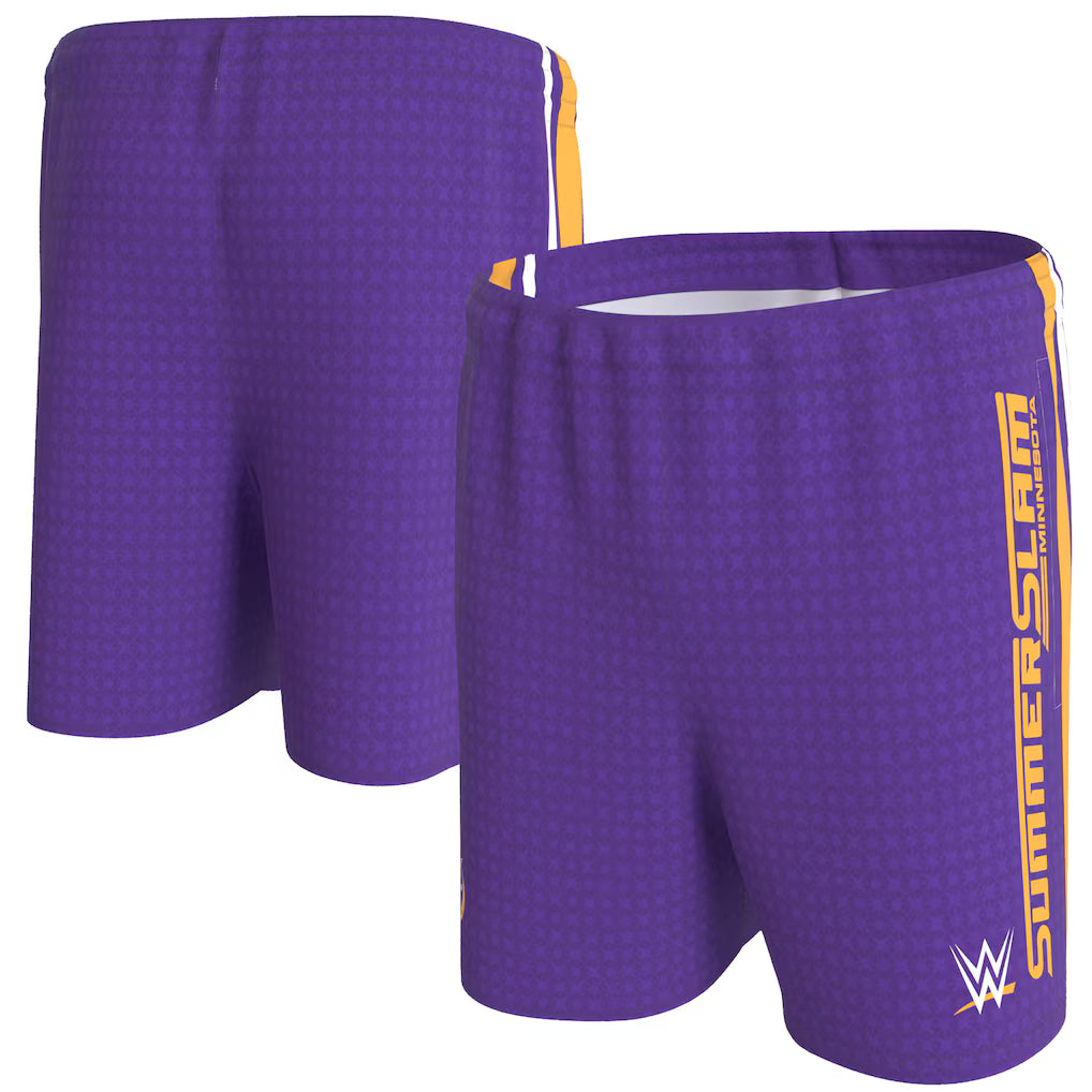 WWE SummerSlam 2026 Shorts – ProSphere Unisex Dye-Infused – Purple (USA Sourced)