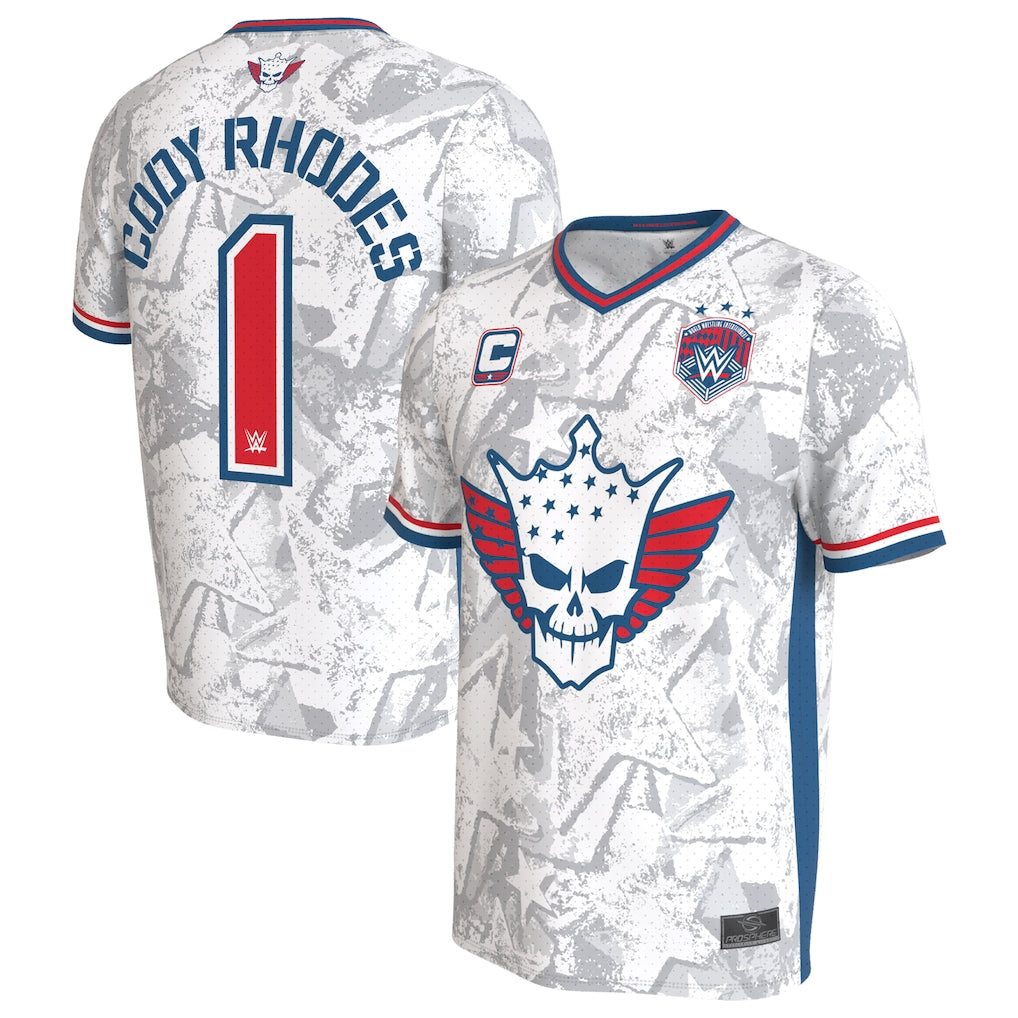 Cody Rhodes ProSphere Jersey - WWE Unisex Soccer Jersey – White (USA Sourced)