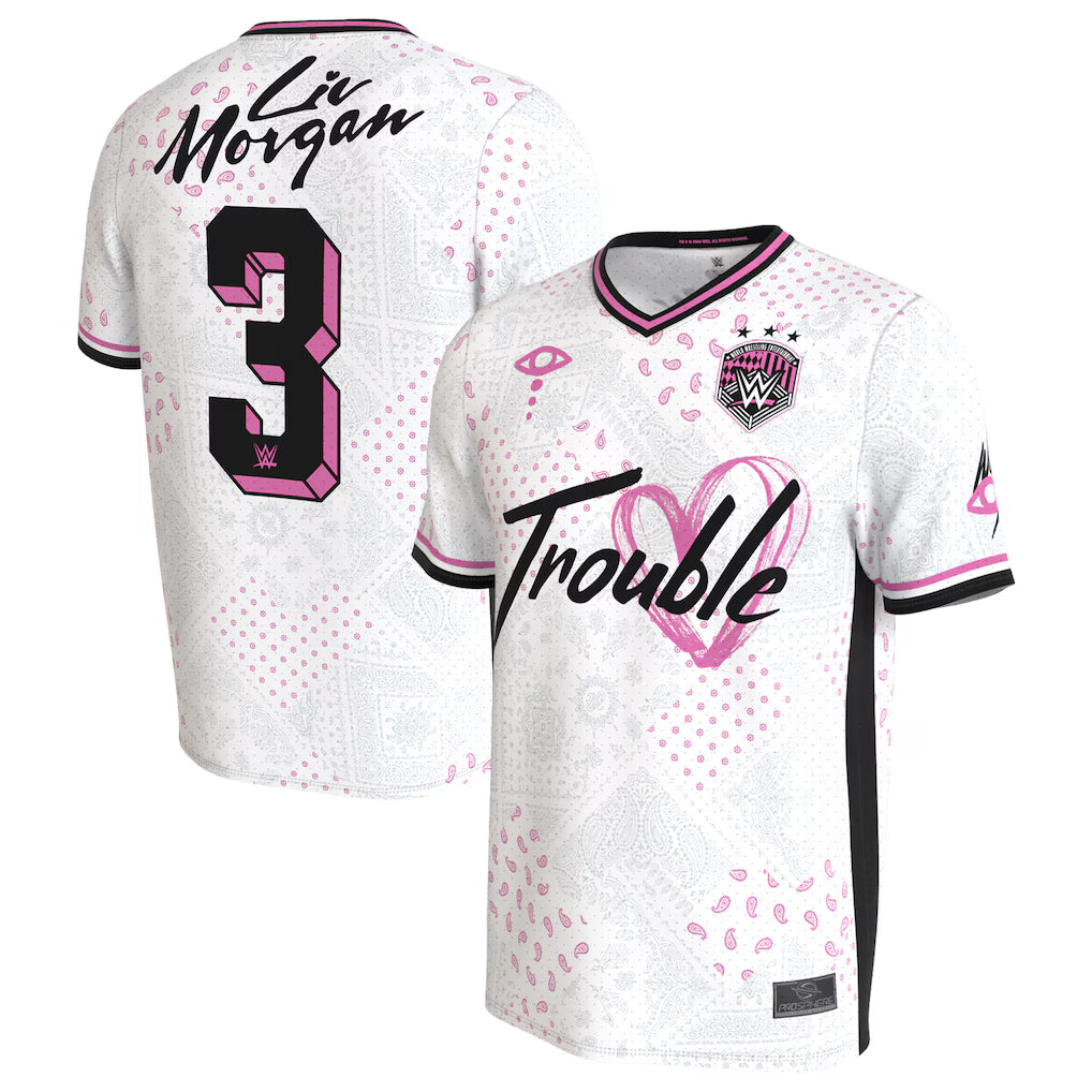 Liv Morgan ProSphere Jersey - WWE Unisex Soccer Jersey – White (USA Sourced)
