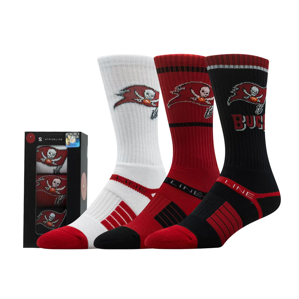 New Orleans Saints Tampa Bay Buccaneers Socks – NFL Strideline Unisex Premium 3-Pack Knit Crew – Multi (USA Sourced)– NFL Strideline Unisex Premium 3-Pack Knit Crew – Multi (USA Sourced) (Copy)